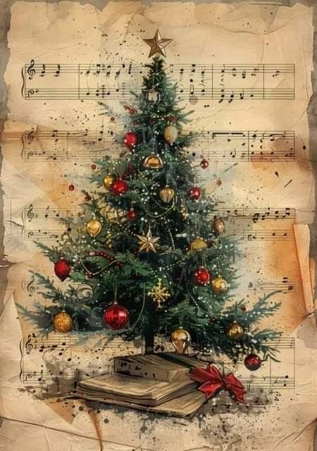 Musical Christmas Cards, Vintage Music Notes, Free Christmas Printables Vintage, Vintage Holiday Cards, Christmas Collage, Christmas Journal, Junk Journal Pages, Christmas Card Crafts, Free Christmas Printables