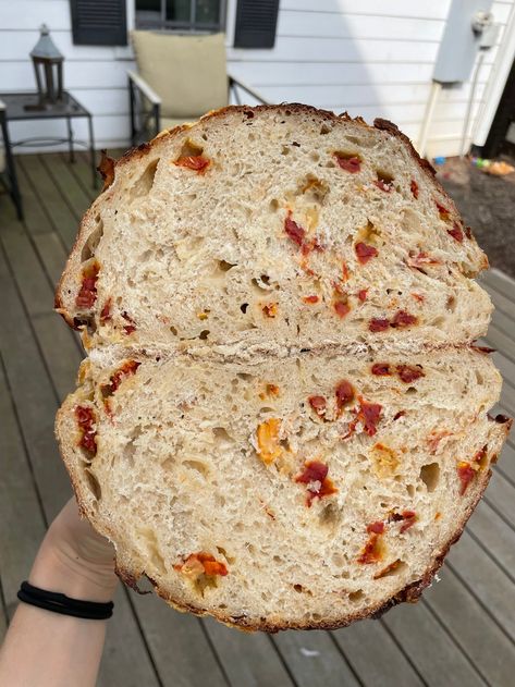 Take your sourdough to the next level with a punch of parmesan and sun dried tomato flavor. Cheesy, tangy, and delicious. Sun Dried Tomato Sourdough Bread, Sundried Tomato Sourdough Bread, Tomato Sourdough, Sourdough Pasta Recipe, Sun Dried Tomato Bread, Sundried Tomato Recipes, Tomato Bread, Sundried Tomato, Salad Sauce