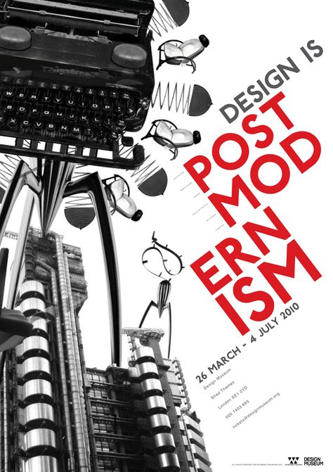 Postmodern Design festival Poster.  I like how the font is clear, and on a slant because it appeals to the reader/passer by, which is key in a poster. Post Modern Graphic Design Poster, Postmodern Poster Design, Post Modern Typography, Stage Poster Design, Post Modernism Graphic Design, Postmodern Graphic Design, Postmodernism Graphic Design, Experimental Poster Design, Postmodern Typography