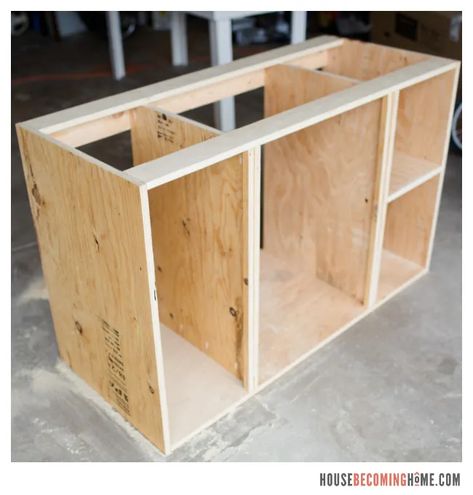 Bathroom Sink Base Cabinet Ideas, Bathroom Cabinet Diy Build, Diy Bathroom Vanity With Drawers, Do It Yourself Bathroom Vanity, Diy Dual Sink Bathroom Vanity, Bathroom Vanity Diy Plans, Building A Bathroom Vanity, Diy Vanity Plans, How To Make Bathroom Vanity