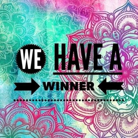 We Have A Winner Graphic, Winner Graphic, Norwex Party, Younique Party, Mary Kay Party, Scentsy Consultant Ideas, We Have A Winner, Body Shop At Home, Interactive Posts