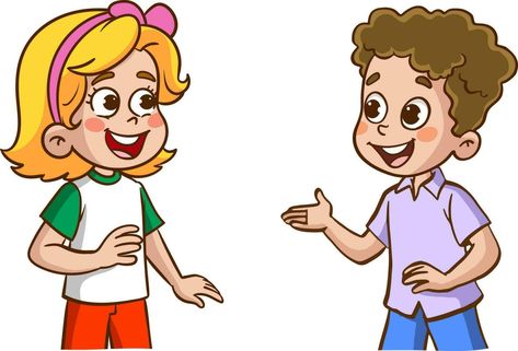 Bestfriend Cartoons, Friends Boy And Girl, Boy And Girl Cartoon, Kids Talking, Cartoon Boy, Kids Clipart, 2 Girl, Girl Talk, Boy And Girl