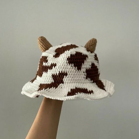 Cow Beanie, Cow Hat, Cow Spots, Floppy Hat, Crochet Projects, Cow, Hats, Crochet, Quick Saves