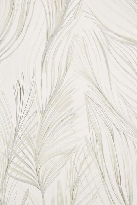 Peaceful Plume Wallpaper | Anthropologie Beach House Wallpaper, Create Wallpaper, Wallpaper Powder Room, Furniture Wallpaper, Coastal Wallpaper, Minimal Patterns, Modern Birds, York Wallcoverings, Bed Wall