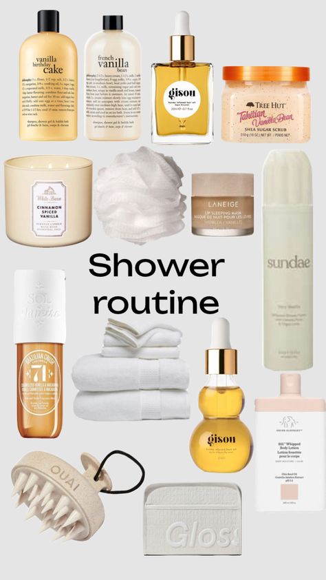 Vanilla girl shower routine🚿🧸🤍#vanillagirl#aesthetic Girl Shower Routine, Vanilla Girl, Shower Routine, Girl Shower, Care Products, Beauty Products, Vanilla, Cut Out, Shower