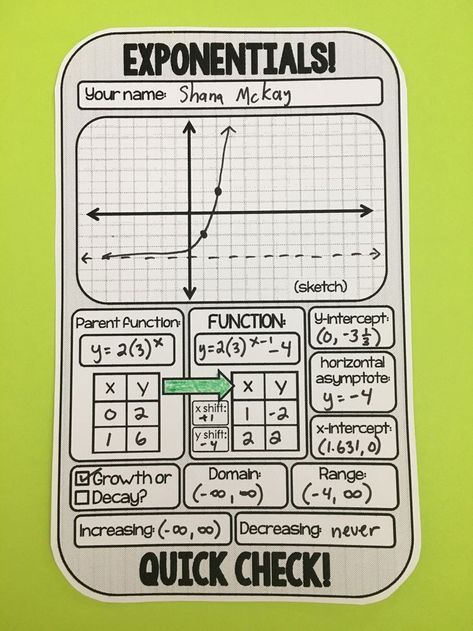 Notes Examples, Math Template, Functions Math, Math Hacks, Graphing Linear Equations, Math Models, High School Math Classroom, Exponential Functions, Art Math