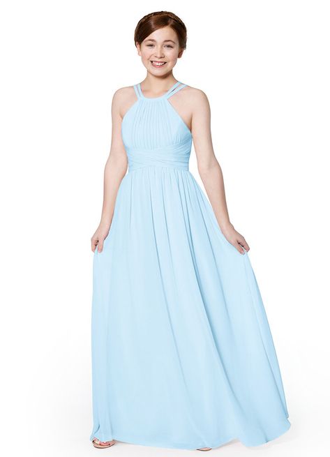 Azazie Melinda JBD Junior Bridesmaid Dresses | Azazie Azazie Frost Bridesmaid Dresses, Blue Azazie Bridesmaid Dresses, Junior Bridesmaid Dresses Dusty Blue, Azazie Sky Blue Bridesmaid Dresses, Azazie Junior Bridesmaid Dresses, Junior Girl Dresses, Wedding Expo, Peacock Green, Junior Bridesmaid Dresses