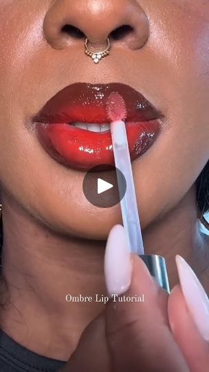 How To Do Ombre Lips, Lip Tutorial For Small Lips, Red Ombre Lips, Ombre Lips Tutorial, Ombré Lip, Ombré Lips, Lipstick Maybelline, How To Do Ombre, Ombre Lipstick