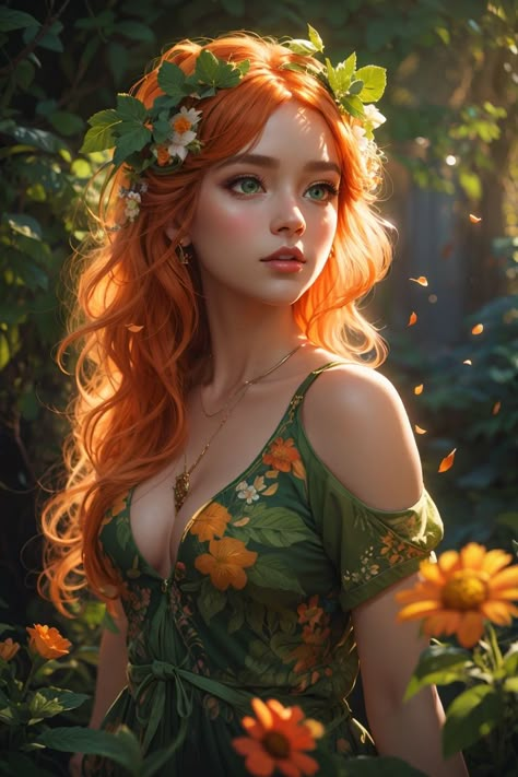 Redhead Fairy, Redhead Oc, Crazy Character, Redhead Art, Ginger Girls, Long Red Hair, Redhead Girl, Arte Fantasy, Long Red