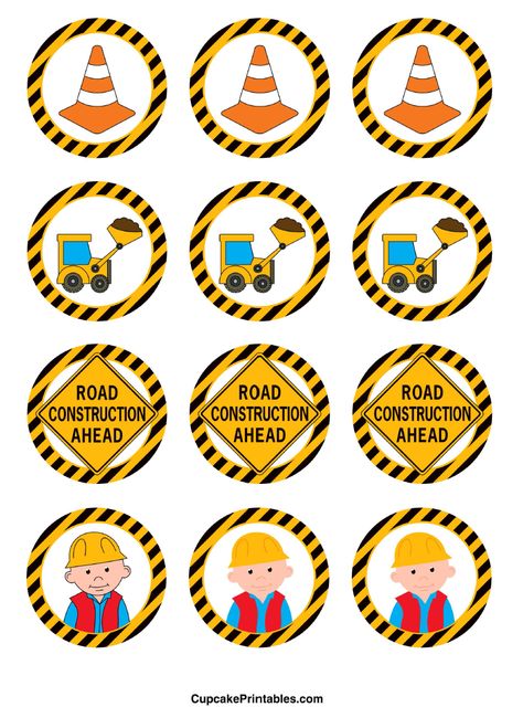 Construction Cupcake Toppers, Construction Cupcakes, Cupcake Party Favors, Construction Party Ideas, Construction Birthday Cake, Construction Baby Shower, Cupcake Toppers Free, Construction Theme Birthday, Construction Theme Birthday Party