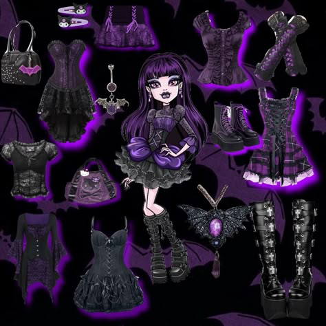 Elissabat Costume Ideas, Elisabat Cosplay Monster High, Ellisabat Halloween Costume, Elissabat Halloween Costume, Monster High Elissabat Aesthetic, Elissabat Monster High Costume, Elissabat Outfit Inspiration, Monster High Ellisabat, Ellisabat Outfit