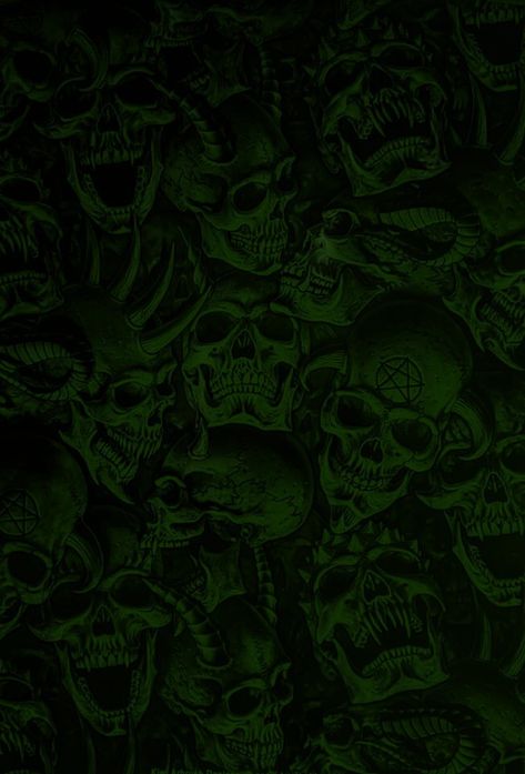 Dark Green Skeleton Aesthetic, Green Satanic Wallpaper, Dark Green Goth Aesthetic, Green Horror Wallpaper, Green Wallpaper Skeleton, Dark Green Halloween Wallpaper, Green Goth Aesthetic Wallpaper, Goth Green Aesthetic, Dark Green Halloween Aesthetic