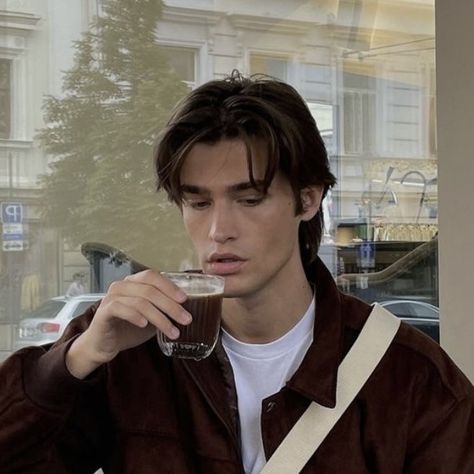 Brown Hairstyles Men, The Love Hypothesis Aesthetic, Love Hypothesis Aesthetic, Dark Chestnut Brown Hair, Adam Carlsen, Ruthless Empire, Hair Types Men, Mens Haircuts Straight Hair