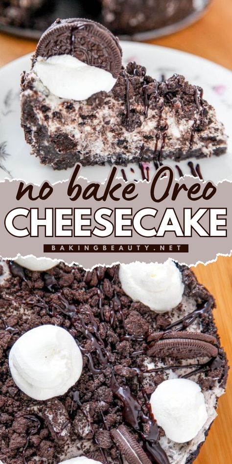 Looking for a quick dessert? This No Bake Oreo Cheesecake recipe is a fantastic Labor Day party food idea. One of the best summer desserts, it’s made with cookie pieces and topped with rich hot fudge. Ready in less than 20 minutes, it’s a simple no bake recipe you'll love! Baked Oreo Cheesecake Recipe, Apple Fries, Oreo Cheesecake Recipe, Summer Fruit Desserts, Labor Day Party, Oreo Cheesecake Recipes, No Bake Oreo Cheesecake, Baking Recipes For Kids, Cookie Bites