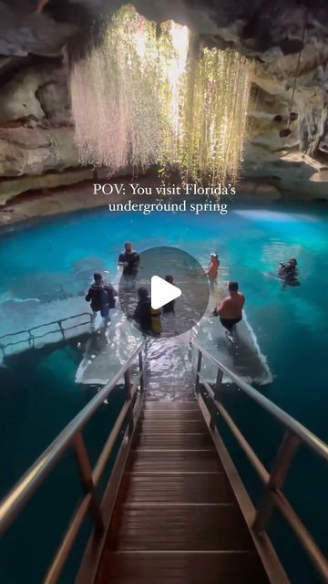 Florida Travel Guide on Instagram: "Add this to your Florida bucket list! ⬇️

Devils Den Prehistoric Spring is a breathtaking underground spring that has been turned into a snorkeling and scuba diving site. The spring has a depth of 54 feet and is located north of Ocala and south of Gainesville in Williston, Florida

On cold mornings, steam rises from the underground spring, thus giving it the name “Devil’s Den”. Reservations are required on their website! 

🎟️ $7 Walk-Thru Only
🤿 Snorkel $18 Monday -Friday | 
$25 Saturday, Sunday, & Holidays 
Price does not include mask, snorkel, and fins which are required- $12 additional

📍 Williston, Florida
Tag someone you want to visit with!
Save this post to your Florida bucket list! 📌 
🎥: @susiefaithcoach 
.
.
.
.
#florida #floridatravel #trav Underground Spring, Williston Florida, Florida Bucket List, Devils Den, Florida Travel Guide, Instagram Add, Cold Morning, Visit Florida, The Underground