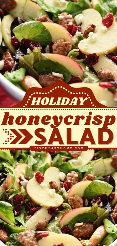 Holiday Honeycrisp Salad, thanksgiving dinner, salad recipes Honeycrisp Holiday Salad, Thanks Giving Salad Recipes, Holiday Honeycrisp Apple Salad, Holiday Honeycrisp Salad Recipe, Fresh Thanksgiving Salads, Thanksgiving Lettuce Salad, Honey Crisp Salad Recipe, Salads Thanksgiving Dinner, Lettuce Salad For Thanksgiving