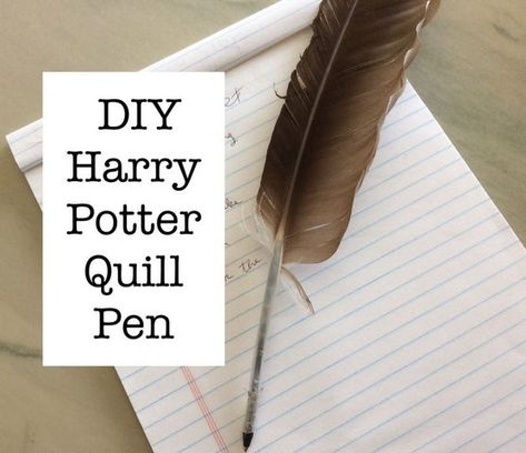 Handmade Harry Potter Quill Pen 2 Ways: 4 Steps (with Pictures) Harry Potter Quill Pen, Harry Potter Quill, How To Make Ink, Handmade Harry Potter, Walking In The Forest, Hogwarts Party, Cumpleaños Harry Potter, Harry Potter Classroom, Harry Potter Theme Party