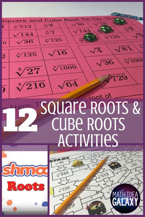 Read this blog post for 12 engaging activities for practicing square roots and cube roots. Includes FREE mnemonic devices activity to help students remember their roots. How To Teach Square Roots, Square Roots And Cube Roots, Estimating Square Roots, Free Math Resources, Mnemonic Devices, Teacher Preparation, Math 8, Middle School Math Classroom, Math Madness