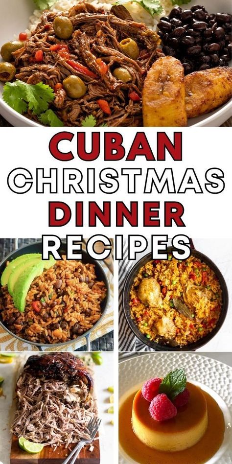 12 Cuban Christmas Dinner Food Ideas Easy Cuban Dishes, Christmas Noche Buena Food, Cuban Christmas Food, Latin Christmas Dinner, Jamaican Christmas Dinner Menu Ideas, Cuban Christmas Dinner, Dominican Christmas Food, Caribbean Christmas Food, Mexican Christmas Dinner Ideas