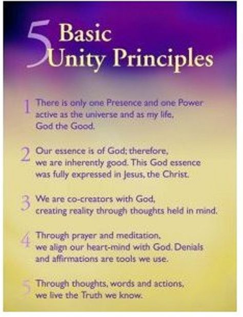 Unity Church - Unity is a religion based on holistic Christian concepts. The church is based on five principles concerning God, goodness, thoughts, prayer and action. These basic ideas make up the Unity belief system. Unity is not considered a "mainstream" Christian religion. Rather it is classified under the "New Thought" genre of religions. A question you may have are: What are these principles? How do they combine as a belief system? How do they compare with my beliefs? Esoteric Christianity, Earth Guardian, Growing Spiritually, Unity Church, Hygge Living, Belief System, Create Reality, Spiritual Living, Spirit Science