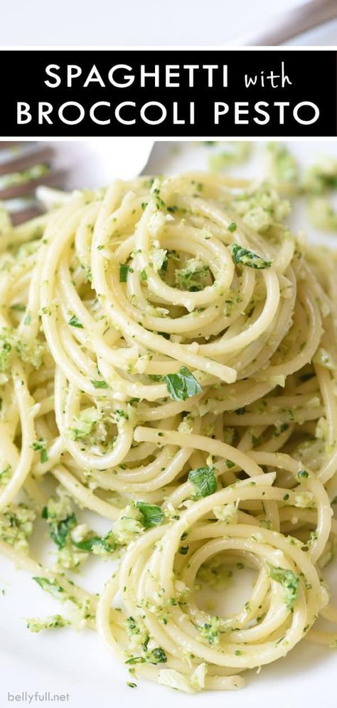 Spaghetti With Broccoli, Broccoli Spaghetti, Eating Intuitively, Pesto Spaghetti, Red Sauce Recipe, Broccoli Pesto, Bacon Pasta, Vegetarian Main Dishes, 20 Minute Recipes