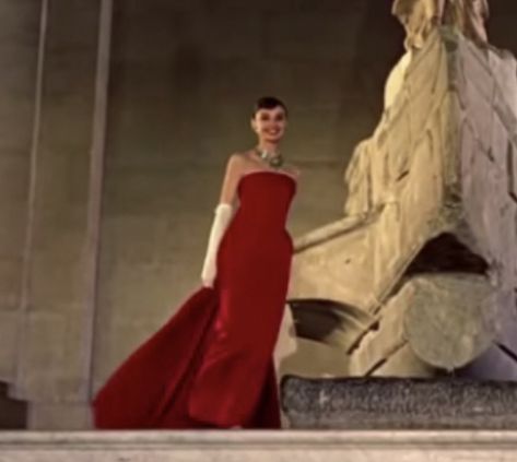 Red Dress White Gloves, Red Dress With White Gloves, Audrey Hepburn Red Dress, Red Strapless Prom Dress, Audrey Hepburn Inspired, Strapless Prom Dress, Red Dresses Classy, Fantasy Gowns, Pretty Prom Dresses