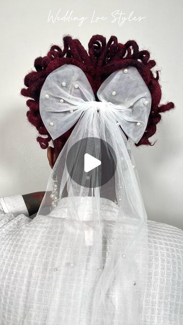 Jackie. on Instagram: "💍 Wedding Loc Style Series

Ep. 2: Loc Curly Ponytail

——

Earrings & Bow Veil Accessory: @sheinofficial 

p r o d u c t s:
+ perm rods

#bridallocstyles #bridallocs #weddinglocstyles #weddinglocs #locstyles #locstylesforwomen #iamjackiecymome" Wedding Loc Styles, Loc Ponytail, Bow Veil, Veil Accessories, Perm Rods, Curly Ponytail, Wedding Petals, Instagram Wedding, Loc Styles