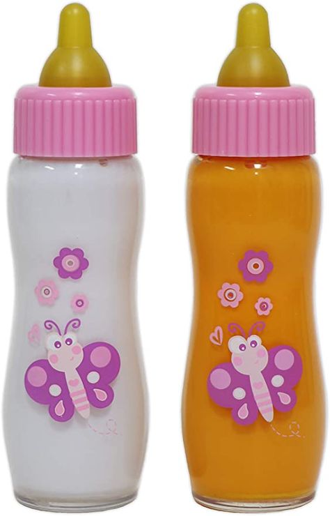 Magic Milk, Real Life Baby Dolls, Juice Bottle, Magic Bottles, Baby Doll Toys, Baby Alive Dolls, Pink Bottle, Baby Doll Accessories, Food Accessories