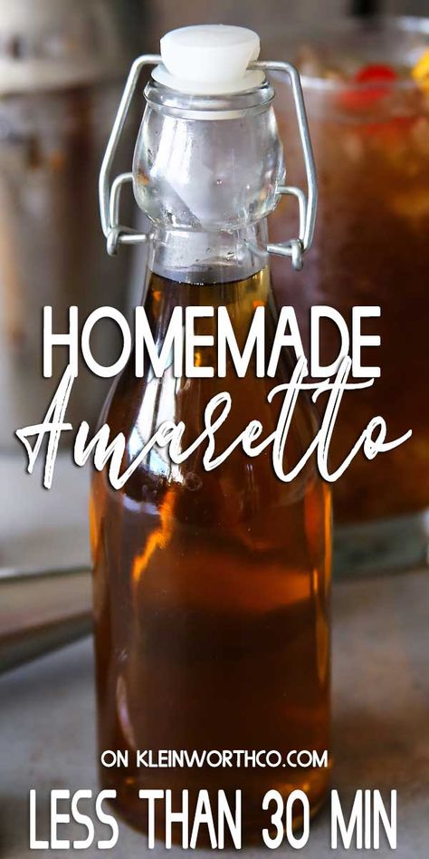 Homemade Brandy, Amaretto Drinks Recipes, Homemade Amaretto, Amaretto Drinks, Amaretto Recipe, Homemade Liqueur Recipes, Brandy Recipe, Homemade Liquors, Homemade Kahlua