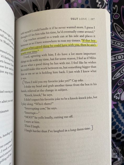 ugly love-colleen hoover Ugly Love Book, Ugly Love Book Quotes, Book Pages Aesthetic Quotes, Ugly Love Quotes, Ugly Love Aesthetic, Colleen Hoover Quotes, Book Annotation Tips, Ugly Love Colleen Hoover, Love Book Quotes