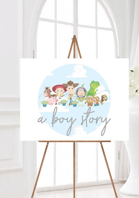 Welcome Sign Birthday, Toy Story Invitations, Toy Story Baby, Baby Birthday Invitations, Boy Baby Shower Ideas, Toy Story Theme, Modern Baby Shower Invitations, Disney Baby Shower, Baby Thank You Cards