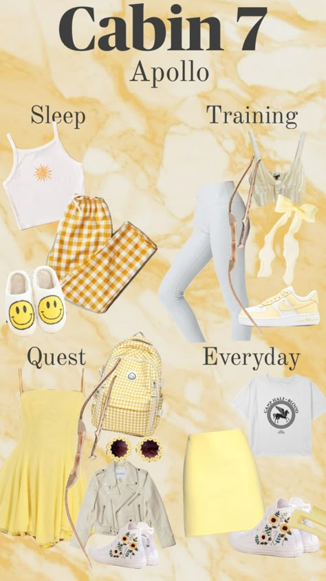 #cabin7 #apollo #outfit #percyjackson Cabin 7 Outfits, Apollo Inspired Outfits, Apollo Aesthetic Outfit, Apollo Makeup, Apollo Outfit, Apollo Outfits, Parent Outfits, Apollo Cabin Aesthetic, Chb Aesthetic