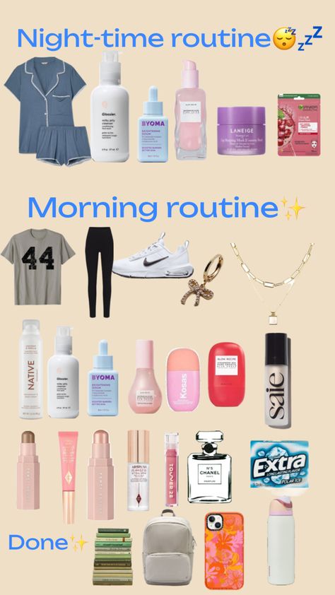 All the things you need for a splendid day✨ Natural Makeup Routine For School, First Day Of School Morning Routine, Night And Morning Routine, Morning Routine For School, School Night Routine, Nightly Routine, Autumn Weekend, School Night, Sleep Routine