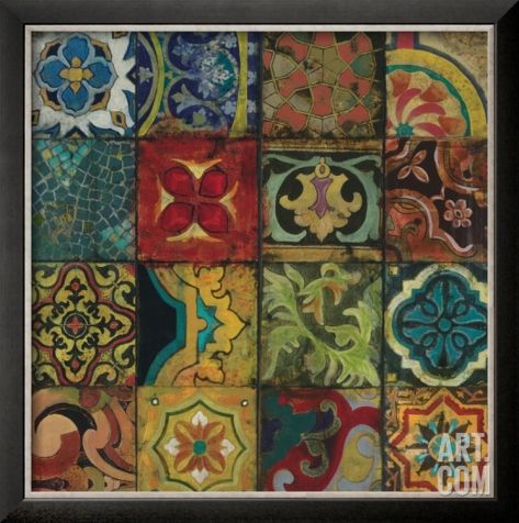 Arabian Nights I Pre-made Frame by John Douglas at Art.com Boho Tiles, Zsazsa Bellagio, Arabian Nights, Beautiful Tile, Color Palette Generator, Delft, Tile Patterns, Mosaic Art, Thyme