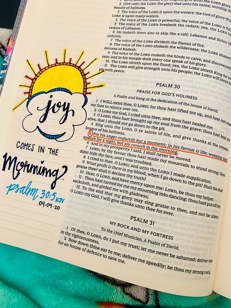 Psalm 30 Bible Journaling, Bible Psalms, Inspire Bible, Psalm 30, Creative Bible, Christian Content, Prayer Journals, Faith Journaling, Bible Doodling