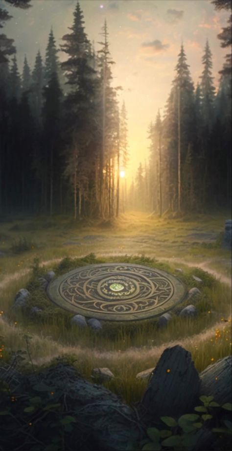 Fantasy Temple Aesthetic, Earth Fantasy Aesthetic, Dnd Scene Art, Druidcore Aesthetic, Training Grounds Fantasy Art, Fantasy Training Grounds, Dnd Druid Aesthetic, Fantasy Ceremony, Earth Fantasy Art