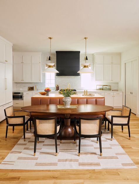 Floating Banquette, Kitchen Cabinets Modern Farmhouse, Kitchen Island Remodel, Banquette Kitchen, Kitchen Cabinets Organization, Island Remodel, Dining Room Banquette, Kitchen Cabinets Modern, Dining Nooks