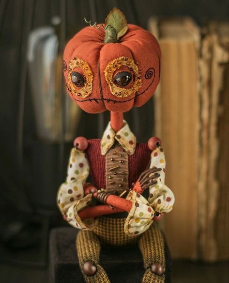 Pumpkin Head Doll, Pumpkin Sculpture, Pumpkin People, Goth Dolls, Pumpkin Heads, Pumpkin Doll, Halloween Dolls, Voodoo Hoodoo, Wreath Attachments