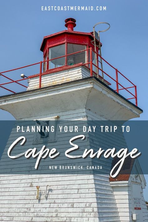 Plan your day-trip to Cape Enrage; an otherworldly attraction that offers you premium views of the Bay of Fundy tides - which can rise as much as 53 vertical feet in a 12 hour period, you guys! - from the vantage point of its towering cliffs or rocky beach that is accessible at low tide. Cape Enrage New Brunswick, Eastern Canada Travel, Magnetic Hill, East Coast Canada, Bay Of Fundy, Ontario Travel, Canada Travel Guide, Canada Trip, Rocky Beach