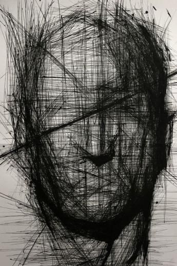 Man Portrait by Gor Gyurjyan Man Portrait, Scribble Art, Art Drawings Sketches Pencil, Dark Art Drawings, Portrait Sketches, Abstract Portrait, Male Portrait, Cool Art Drawings, Surreal Art