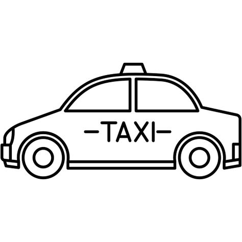 New York Taxi Drawing, Taxi Tattoo Simple, Taxi Tattoo, Taxi Drawing, Welcome Home Banners, New York Taxi, Transportation Crafts, Saving Quotes, Kitty Coloring