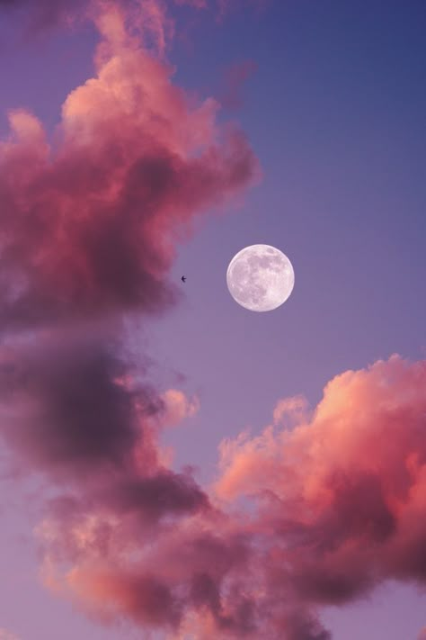 What To Do During Moon Phases: How To Use Moon Rituals For Self Care Spiritual Pictures Aesthetic, Clouds With Moon, Full Moon Ceremony, Pink Full Moon, Full Moon Pictures, Moon Ceremony, Moon And Stars Wallpaper, Moon And Clouds, Spiritual Pictures