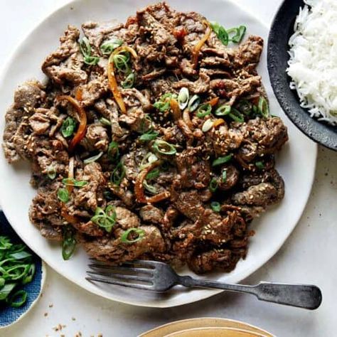 Korean Beef Bulgogi Keto Bulgogi Beef, Korean Beef Bulgogi Joanna Gaines, Quick Bulgogi Beef, Korean Beef Bulgogi Recipe, Ground Beef Bulgogi, Beef Bulgogi Recipe, Korean Beef Bulgogi, Korean Bulgogi, Bulgogi Recipe