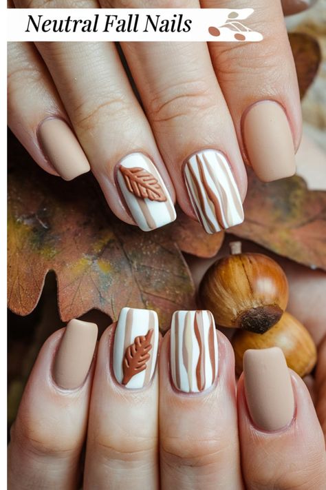 Get into the fall spirit with these beautiful, neutral nail ideas. Perfect for those who love a minimalist look but want a seasonal twist! 🌾 #FallNailIdeas #NeutralNailArt #MinimalistManicure #SimpleFallNails #CozyNails Thanksgiving Manicure, Neutral Nail Ideas, Nail Inspo Simple, Neutral Fall Nails, Neutral Nail Art, Fall Nail Inspo, Neutral Nail, Simple Fall Nails, Fall Nails Ideas