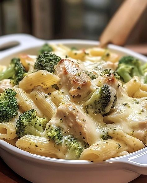 This Creamy Chicken and Broccoli Pasta Bake is a comforting, cheesy dish that’s perfect for family dinners or gatherings. With tender pasta, juicy chicken, and fresh broccoli coated in a rich, creamy sauce, it’s packed with flavor and easy to prepare. Topped with melted cheddar and Parmesan, this baked dish is a crowd-pleaser that everyone will love. Preparation Time: Prep Time: 15 minutes Cook Time: 30 minutes Total Time: 45 minutes Ingredients: 8 oz (about 2 cups) pasta (penne or rotini works Chicken Broccoli Pasta Slow Cooker, Broccoli Cheddar Chicken Pasta Bake, Creamy Broccoli Chicken Penne, Cajun Chicken Pasta With Broccoli, Creamy Chicken Bowtie Pasta, Creamy Broccoli And Chicken Pasta Bake, Rotisserie Chicken Broccoli Pasta, Broccoli Cheddar Pasta Bake, Meals For People With No Teeth