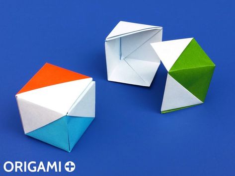 Origami Cube Gift Box / Flag Box Workshop Bench, Origami Cube, Origami Boxes, Envelope Tutorial, Origami Diamond, Origami Yoda, Origami Bookmarks, Origami Star Box, Origami Models