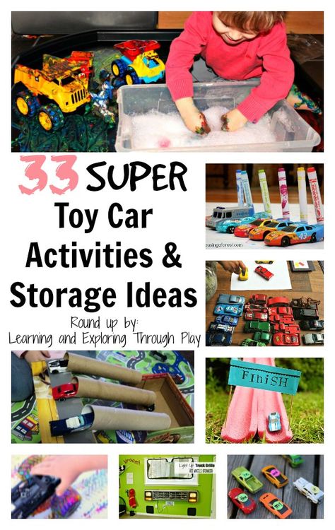 Learning and Exploring Through Play: Toy Car Activities and Storage Ideas Vehicle Play Ideas, Toy Car Activities, Toy Car Activities For Toddlers, Boxcar Children Activities, Toddler Car Activities, Monster Truck Toy Storage, Monster Truck Play, Car Activities, Curious Kids