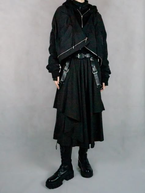 Urban Fantasy Aesthetic Outfit, Cyberpunk Outfit Casual, Cyberpunk Aesthetic Fashion, Goth Techwear, Techware Fashion, Cyberpunk Outfit Male, Harajuku Outfit, Japanese Alternative Fashion, Japanese Techwear