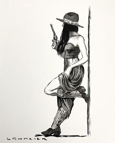 Western Back Tattoo, Cowgirl Sketch, Western Pinup, Cowgirl Illustration, Where Did You Sleep Last Night, Gothic Western, Cowboy Photography, Cowgirl Tattoos, Western Gothic