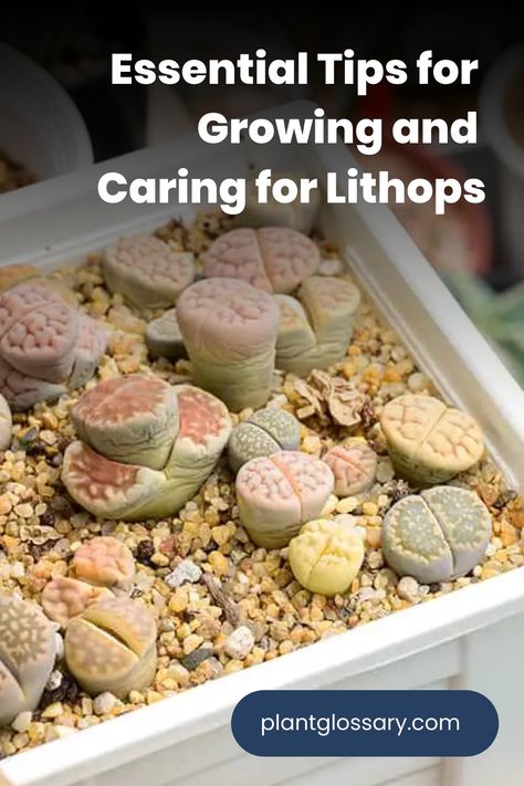 Lithops, the living stones, are captivating succulents that mimic the appearance of small rocks. This article provides essential information on how to grow and care for Lithops, covering everything from soil selection to watering routines. Discover the secrets to keeping these unique plants healthy and vibrant in your home or garden. Living Stones Succulent, Diy Succulent Soil, Lithops Care, Lithops Garden, Lithops Succulents, Living Stones, Succulent Display, Indoor Cactus, Succulent Soil